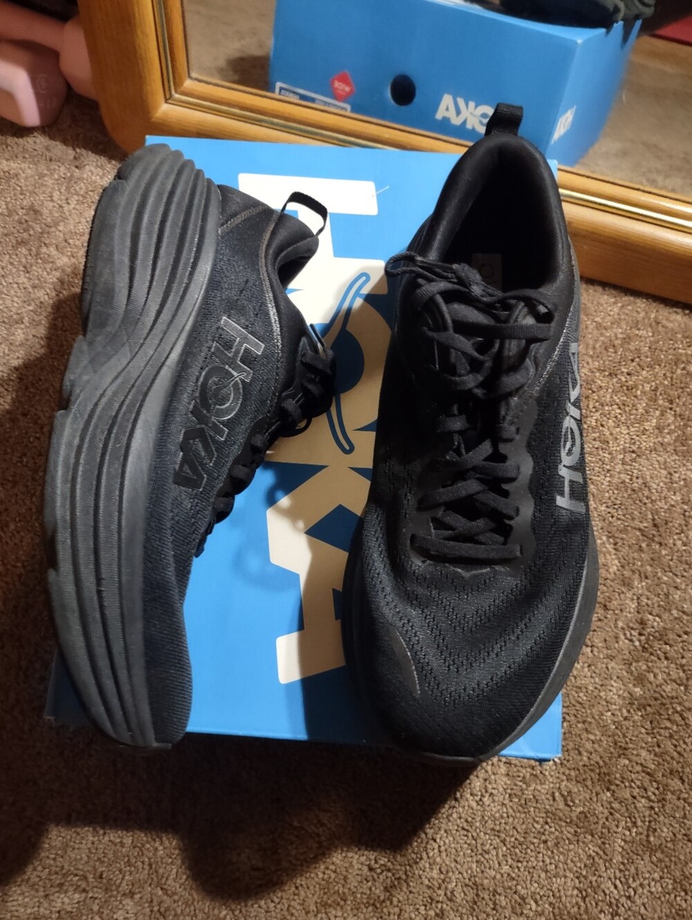 Hoka One One Women's Size 12. Black Running Sneakers.
